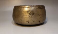 Tibet 1500s Old Antique Buddhist Alloy Copper Inscription Offering Singing Bowl picture
