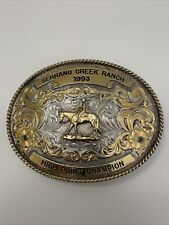 Vintage 1993  Montana Silversmiths Silver Plate High Point Champion Belt Buckle picture
