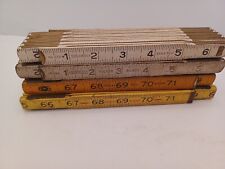 Lot Of 4 VTG STANLEY/COLUMBIA FOLDING WOODEN RULERS/MRASUREMENT RULES USED picture