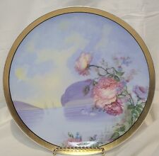 limoges hand painted plate marked Haviland France painted with lake scene picture