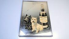 Vintage 30s Deco Black & White Scotch Whisky Bar Mirror w Dogs & Bottle picture