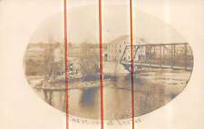 DEXTER Michigan RPPC postcard Washtenaw County steel bridge Huron River picture