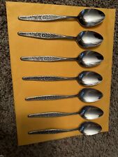 7 Japan IIC Imperial Stainless Engraved Floral SERVING TABLE SPOON 8