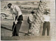 1960 Press Photo Wes Ellis, Jr. chips on first green at Bermuda Dunes in CA. picture