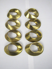 Brass Napkin Holder Ring Lot (8) - Vintage - Made in India - Loop Ribbon Swirl picture