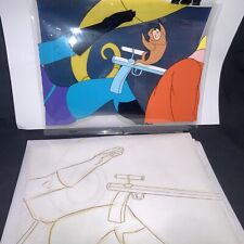 Aquaman Cel Filmation Hand Painted Production Used Black Manta 1968 + Background picture