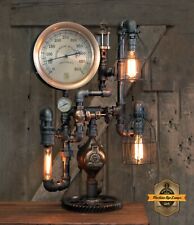 Steampunk Industrial Steam Gauge New York Marine Boiler Gauge Machine Age Lamp picture