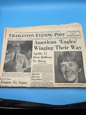 Charleston Evening Post- Apollo 11 Over Halfway To Moon July 17 1969 Newspaper picture