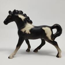 Walking Black White Pinto Horse Ceramic Paint Overo Pattern Cowgirl Gift picture