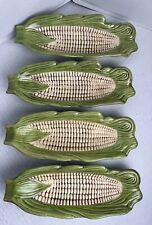 Vintage Corn On The Cob Serving Dishes Plates Holders Ceramic Platter 1984 Lot 4 picture