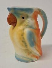 Vintage Figural Parrot Czech Pottery Pitcher Creamer Made In Czechoslovakia picture