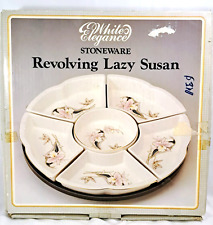 Vintage Revolving Lazy Susan - White Elegance - Stoneware - Japan - 15