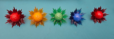 Vintage C6 Paramount Star-Lites Christmas Bulbs Atomic Starburst Tested Lot Of 5 picture