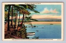 Webster MA-Massachusetts, Second Island Bathing Beach, Antique Vintage Postcard picture