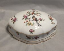 Limoges France Porcelain Murmac Peacock Pattern Large Covered Box picture