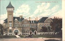 1908      PONTIAC    Illinois IL   Township High School  Germany Litho  postcard picture
