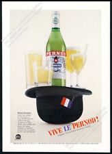 1961 Pernod Fils bottle bowler hat photo drink recipe vintage print ad picture