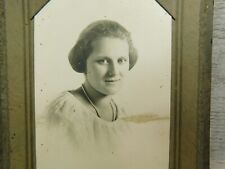 Antique Cabinet Beautiful Woman Pearls Hiteman Kalispell MT Vintage Photograph picture