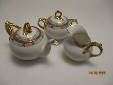 B & Co Limoges France China Gold Rimed Creamer, Sugarbowl, Tea Pot picture