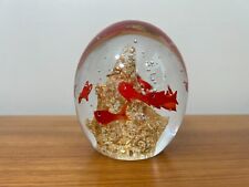 Dynasty Gallery Heirloom Collectibles Glass Paperweight 9 Red Fishes, 4 1/2