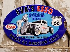 VINTAGE ESSO PORCELAIN SIGN TRUCKSTOP GIRL BARSTOW CALIFORNIA ROUTE 66 GAS TRUCK picture