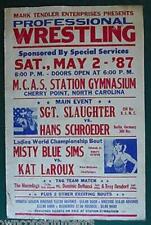 Sgt. Slaughter Misty Blue Sims Vintage Professional Wrestling Autographed Poster picture