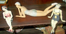 Art Deco Bathing Beauty Vintage Style Bathing Suit & Cap Figurines (3) WMG 2007 picture