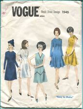 1960s Vintage Princess Basic Dress 5 Variations Vogue 1545 Pattern Sz 16 B 36 picture