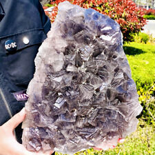 15LB Natural colored fluorite quartz crystal mineral specimen reiki healing picture