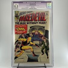 DAREDEVIL #3 CGC 8.5 - Restored - (WHITE PAGES) - 1ST OWL - JACK KIRBY picture