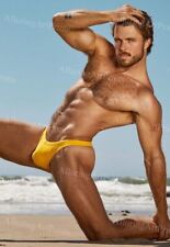 8x10 Male Model Photo Print Muscular Handsome Hairy Shirtless Hunk -AA337 picture