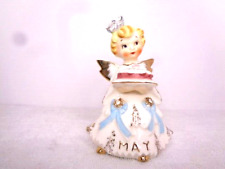 Vtg Lefton 1987J May Birthday Girl Angel Mothers Day Cake Butterfly Figurine picture