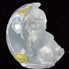Vintage Goebel 24 P Bleihristall Frosted Girl On Moon Figurine 4”T Art Glass picture
