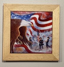 FDNY Firefighters 9/11 Memorial Wall Art Ground 0 American Flag Eagle Patriotic picture