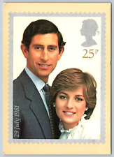 c1950s Royal Wedding Prince of Wales Princess Diana Vintage Postcard picture