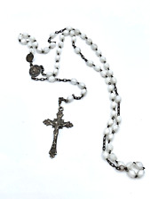 Antique Italian Beaded Rosary Silver cross crucifix picture