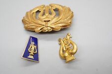 WWII 12th & 77th Infantry Division Band/Musician DI Pins & Officer Hat Badge picture