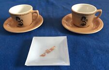 2 Vintage 60s Playboy Club Coffee Cups & Saucers  Plus Ashtray Femlin  picture