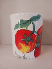 Vintage Italian Valori Home Ceramic Utensil Crock w/Tomato Pattern picture