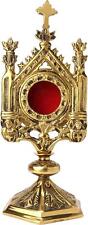 Antiqued Tone Polish Brass Reliquary Monstrance Relic Accessory Display 11.5 In picture