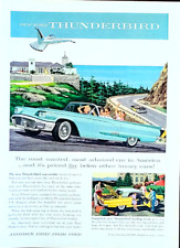 Ford Thunderbird Convertible Original 1958 Vintage Print Ad picture