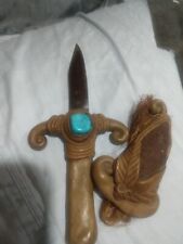 Tramontina Tribal Knife With Sheath Real Gemstones Turquoise Brazil Inox StSteel picture