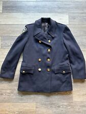 Vintage 80s New York City Police Department Navy Blue Wool Uniform Coat 1980s picture