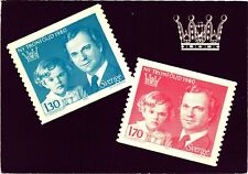 Vintage Postcard 4x6- King Carl XVI Gustaf and Crown Princess Victoria stamps picture