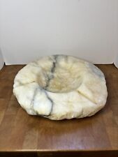#1 Mid Century Modern Hand Carved Raw Alabaster Ashtray Italy Tobacciana 6.7 Lbs picture