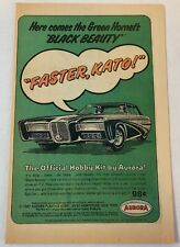 1967 Aurora models ad page ~ GREEN HORNET tv show ~ BLACK BEAUTY picture