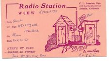 QSL 1961 Arcadia CA    radio  card picture