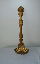 Vintage Holy Water Font Cast Metal Wall Mount Religious Gold Gilt 25