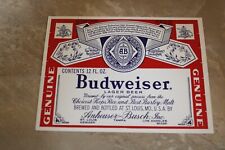 Vintage Anheuser Busch Budweiser  Beer Label St. Louis, MO 12 oz Strong Beer picture