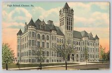 Postcard Pennsylvania Chester High School Antique Vintage 1915 picture